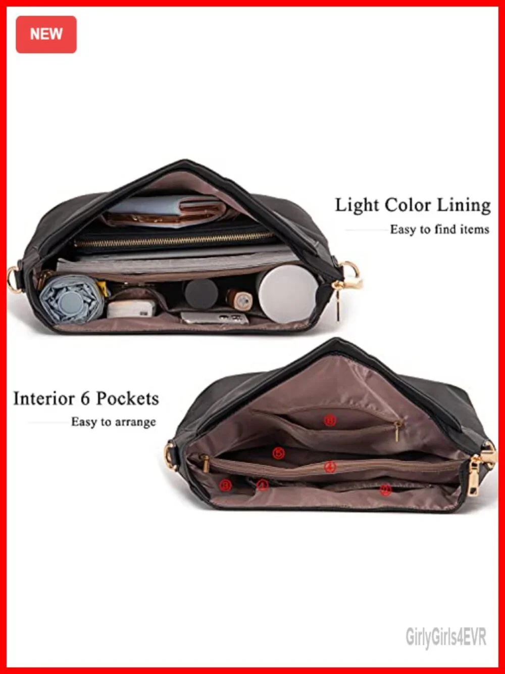 Large Hobo Crossbody Bag Set with Wallet Tote Purse Faux Leather